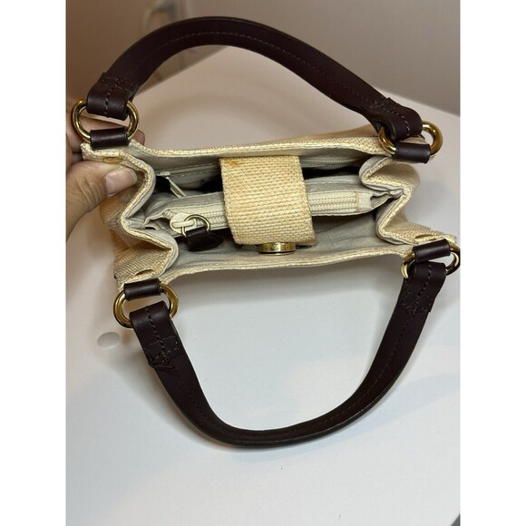 Vintage Etienne Aigner Handbag Paper Straw Handmade Trim Small Boho - Picture 14 of 16